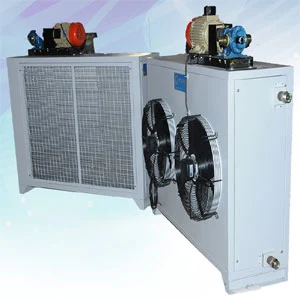 Chillmax air blast oil cooler with dual axial fans and finned heat exchanger