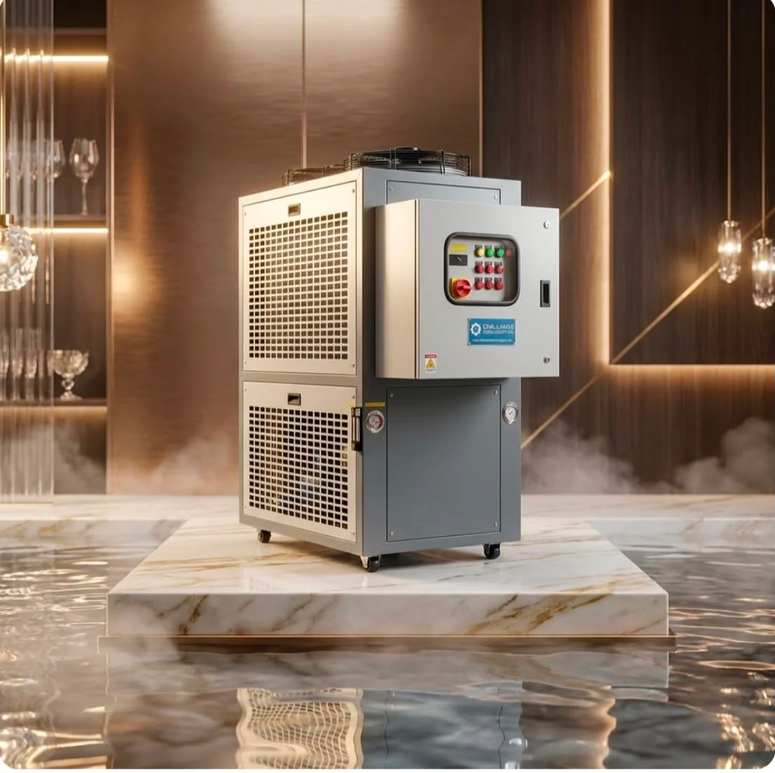 Chillmax industrial chiller on display, ready for dispatch from our Bangalore facility