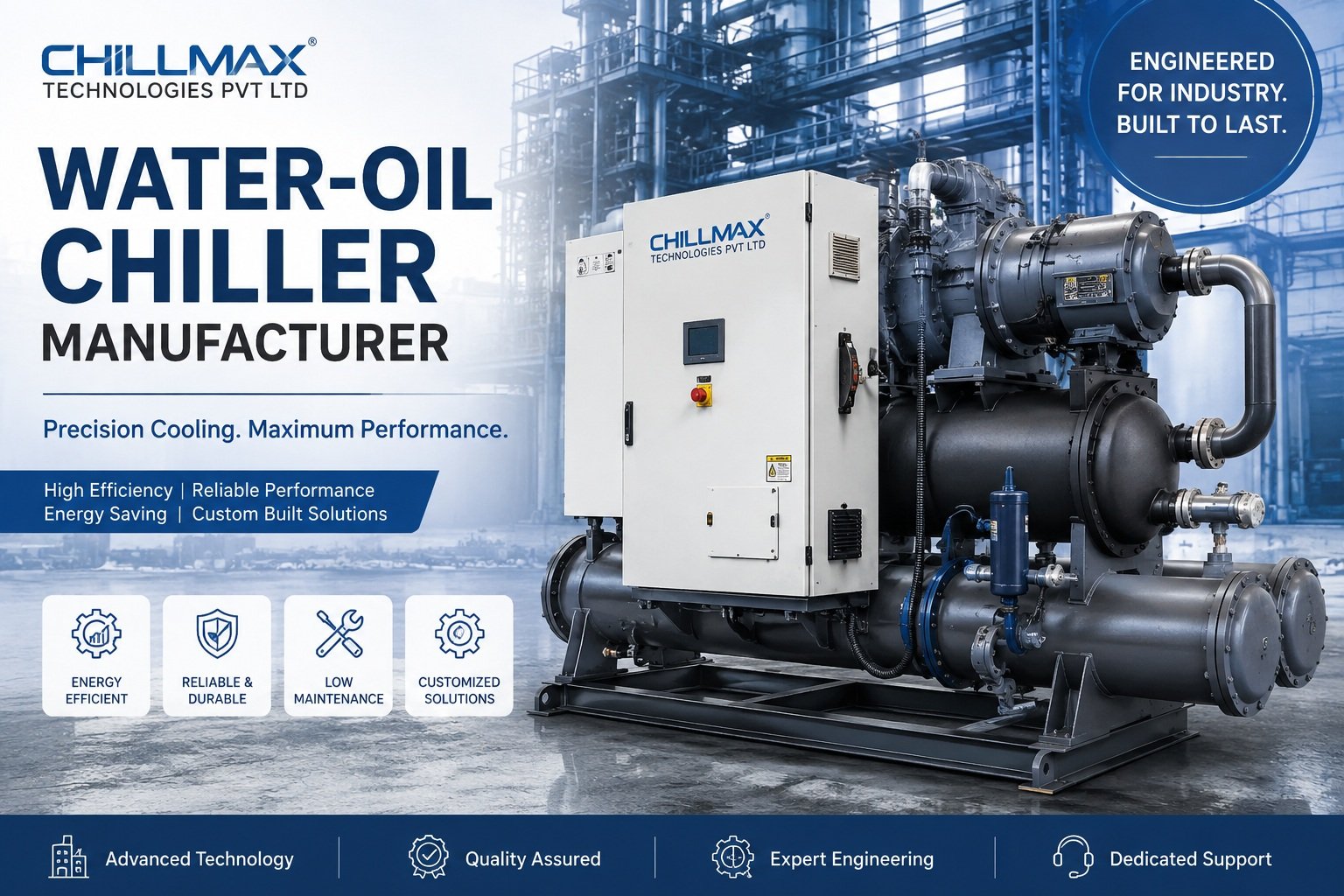 Chillmax Technologies Pvt Ltd — water chiller and oil chiller manufacturer, industrial chiller unit with dual fans